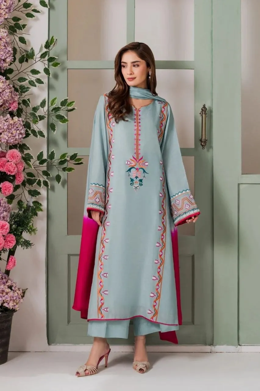 Zarin 199 Frech Crep Embroidery Work Party Wear Pakistani Collection