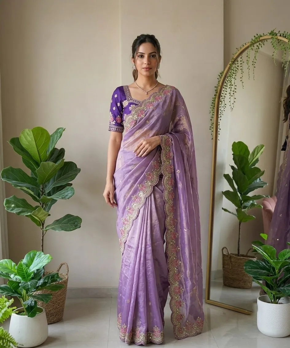 Kiara Shukla2 Fendy Satin Silk Embroidery Saree Wholesalers in Surat