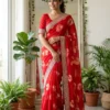 Kiara Suryamukhi Georgette Bandhej Printed Embroidery Saree Collection