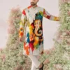 Kiara Cotton Crochet Sequance Ganesha Printed Men Kurta Collection