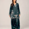 C585 1483 French Crap Thread Embroidery Work Farshi Co Ord Set