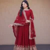 Moni 1256 Blooming Embroidery Zari Work Maroon Gown Market in Surat