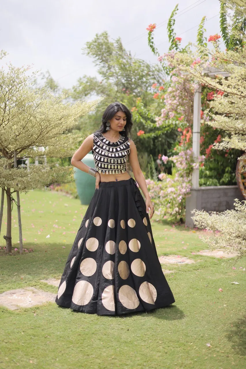 Latest Mohini 7173 Roman Silk Gota Patti Work Trending Garba Navratri Lehenga Top 2026
