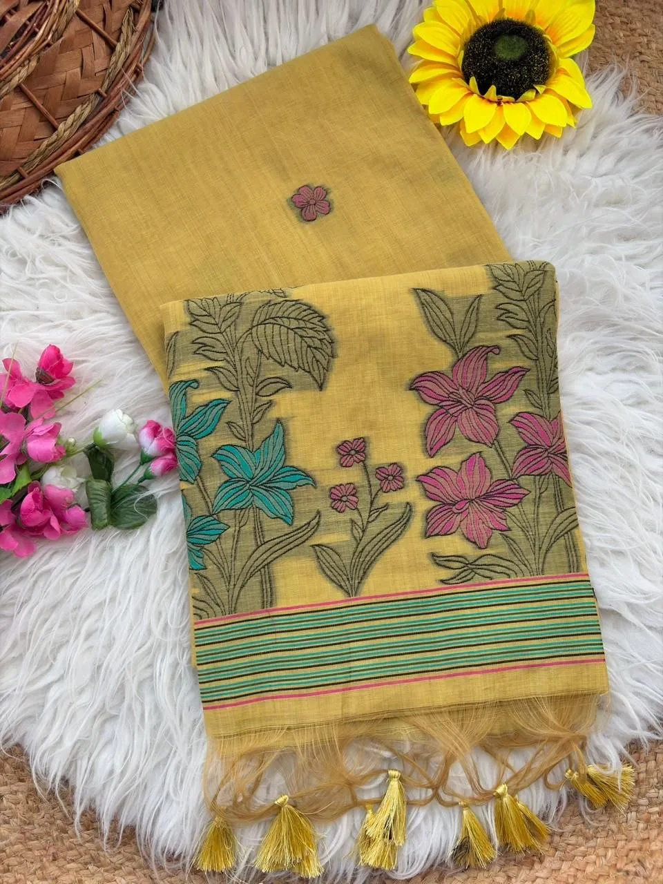RGS Muga Cotton Weaving Work Saree Manufacturer in Surat