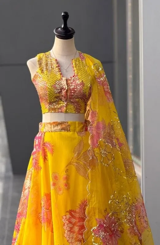 Buy SWT 1202 Organza Printed Festival Lehenha Choli Market in Surat 2026