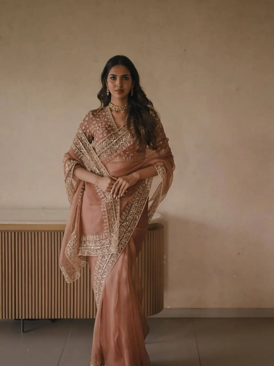 Deepika 632 Tabby Silk Thread Work Designer Festival Saree