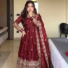 Sabina 895 Fendy Silk Embroidery Sequence Work Wedding Wear Gown