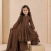 Stylish Baby 251 Roman Silk Embroidery Gown Sharara Dupatta Set Kids Wear 2026