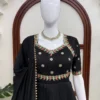 Launching Deepika 6024 Vichitra Silk Thread Work Gown Pant Dupatta Set 2026