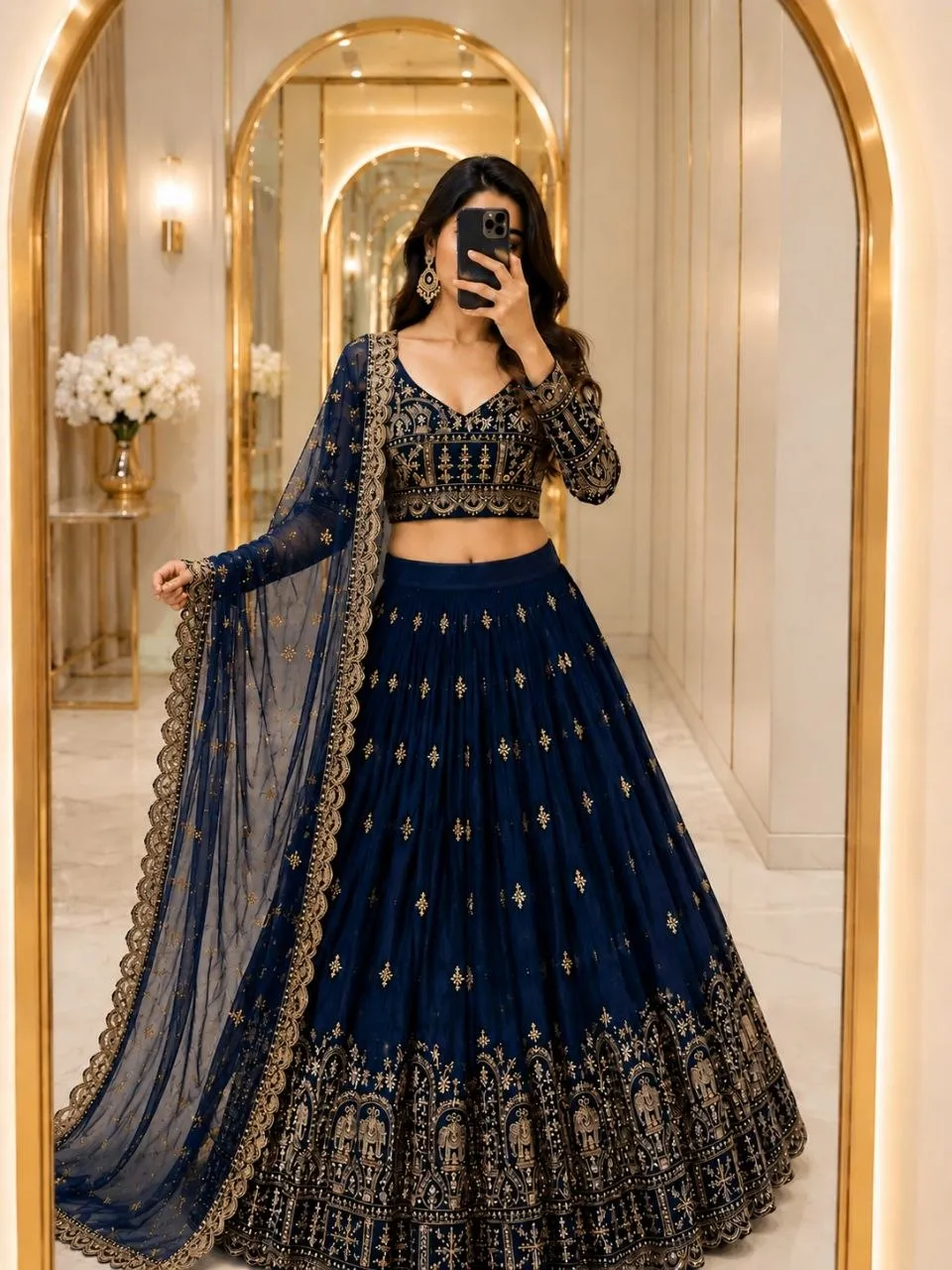 Beautiful Zarin Vanita Vichitra Silk Embroidery Work Wedding Wear Lehenga Choli 2026