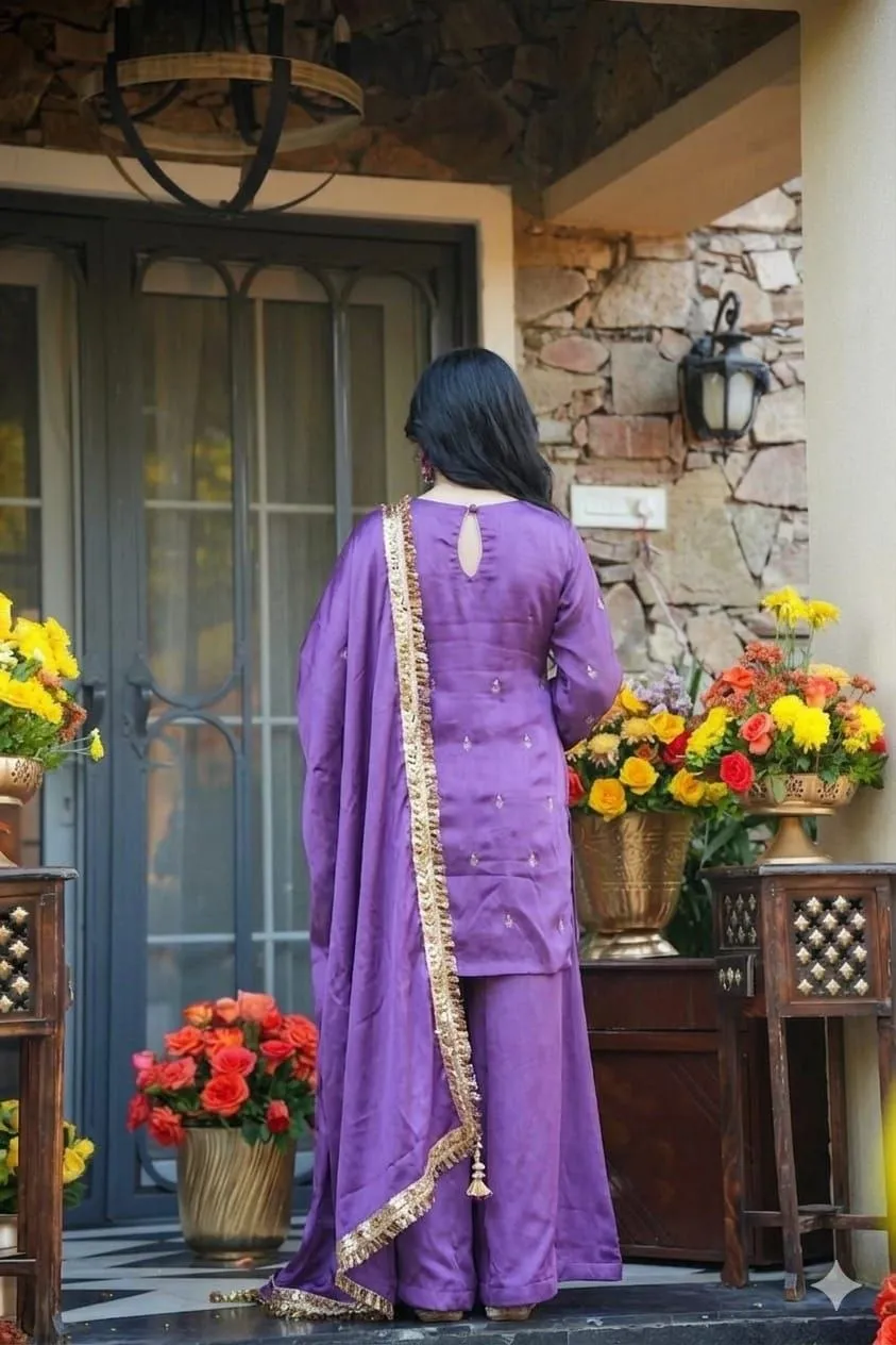 Beautiful Zarin Avira Crepe Silk Embroidery Work Party Wear Sharara Suit Collection 2026