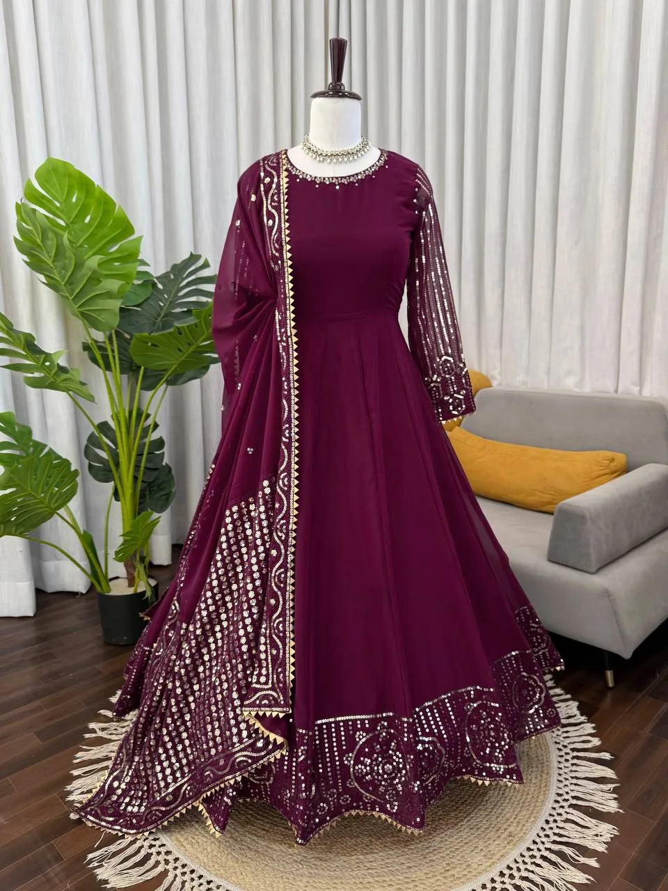 Latest Deepika 1596 Georgette Sequnce Work Designer Gown Collection 2026