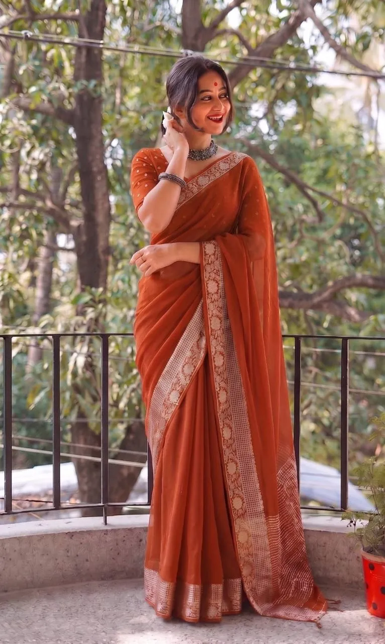 Latest RGS Arrival Viscose Chinon Jacquard Work Daily Wear Saree 2026