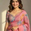 Latest WMS Organza Flower Printed Party Wear Saree 2026