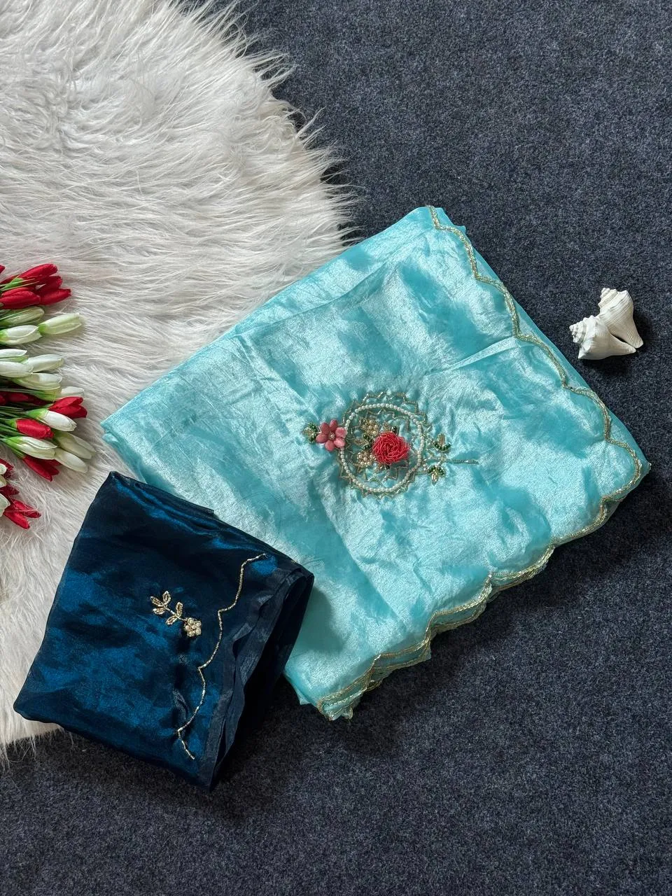 Latest WMS Fendy Sartin Khatali Hand Work Raksha Bandhan Saree 2026