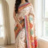 Beautiful WMS Silk Creap Printed Mirror Work Durgapuja Saree 2026