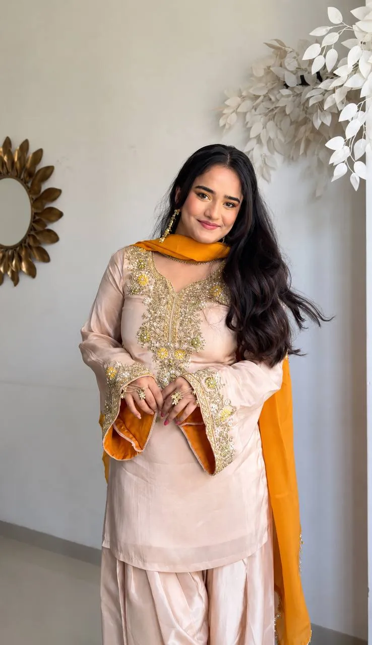 Latest Sabina 542 Satin Glass Embroidery Thread Work Salwar Suit Wholesale Market 2026