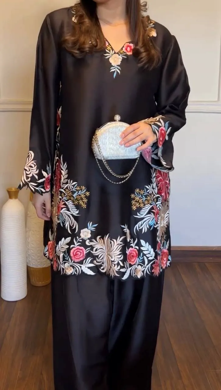 Launching Deepika 1618 Rayon Satin Thread Party Wear Kurti Palazzo Set 2026