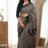 Launching WMS Satin Ajarakh Printed Mirror Work Durgapuja Saree 2026