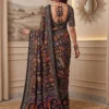 Stylish DKT 5176 Chinon Ajarakh Printed Hand Mirror Work Saree 2026