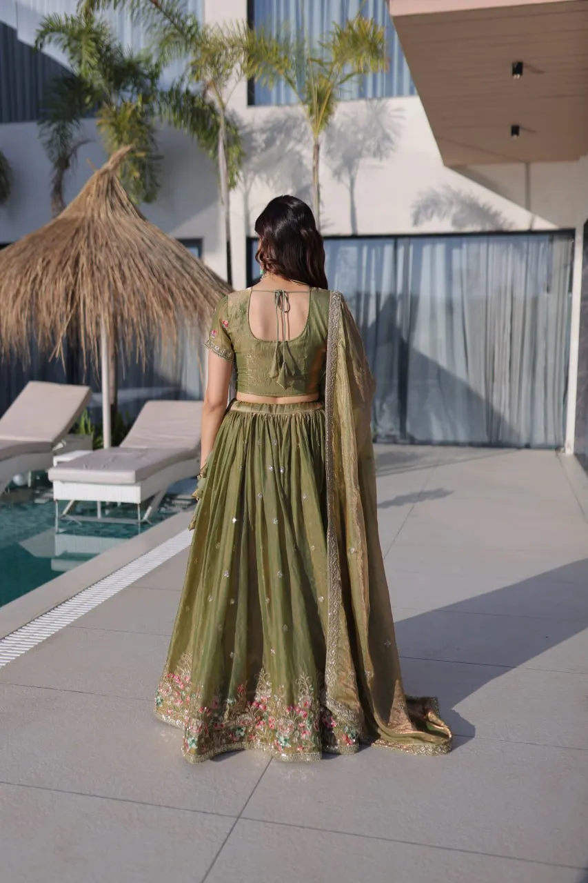 Launching Mohini 7161 Fendi Silk Thread Embroidery Work Lehenga Choli 2026