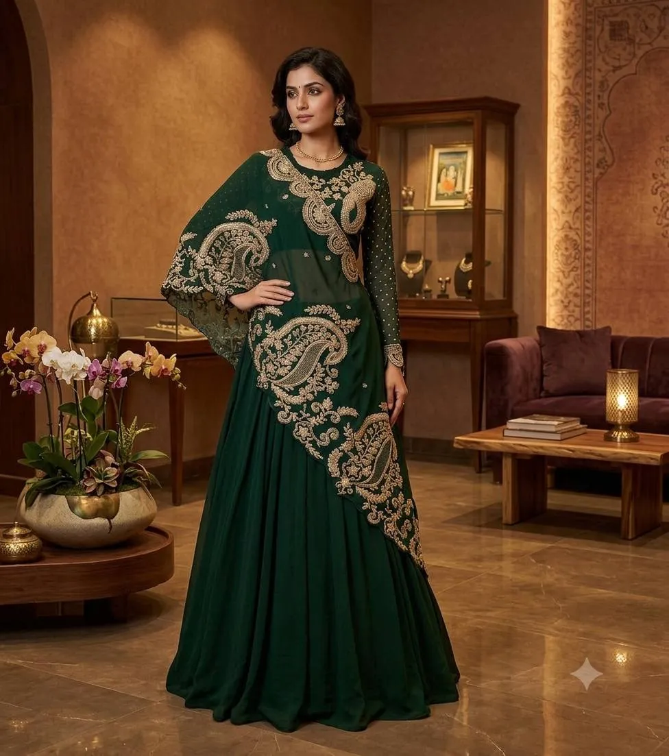 Latest BV 400 Georgette Printed Sequence Work Ready to Wear Saree 2026