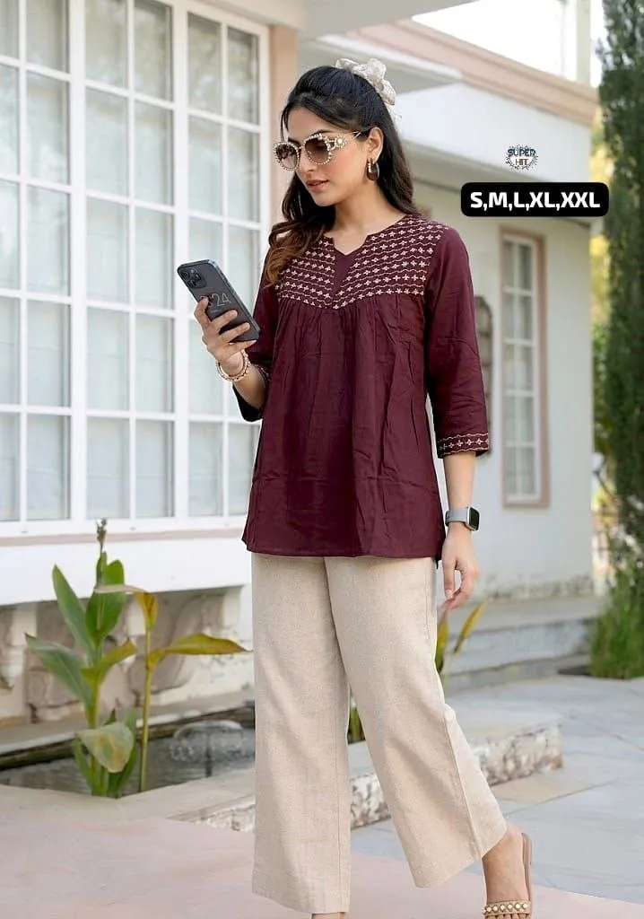 Latest Laxmy 1115 Cotton Office Wear Short Top Collection 2026