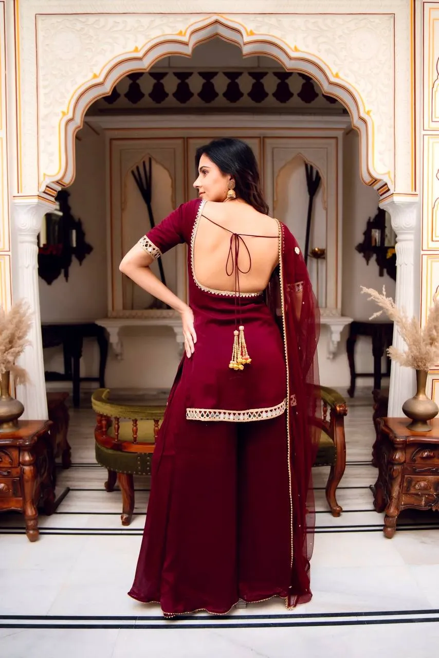 Sabina 5250 Georgette Mirror Work Party Wear Sharara Suit Manufacturers in India