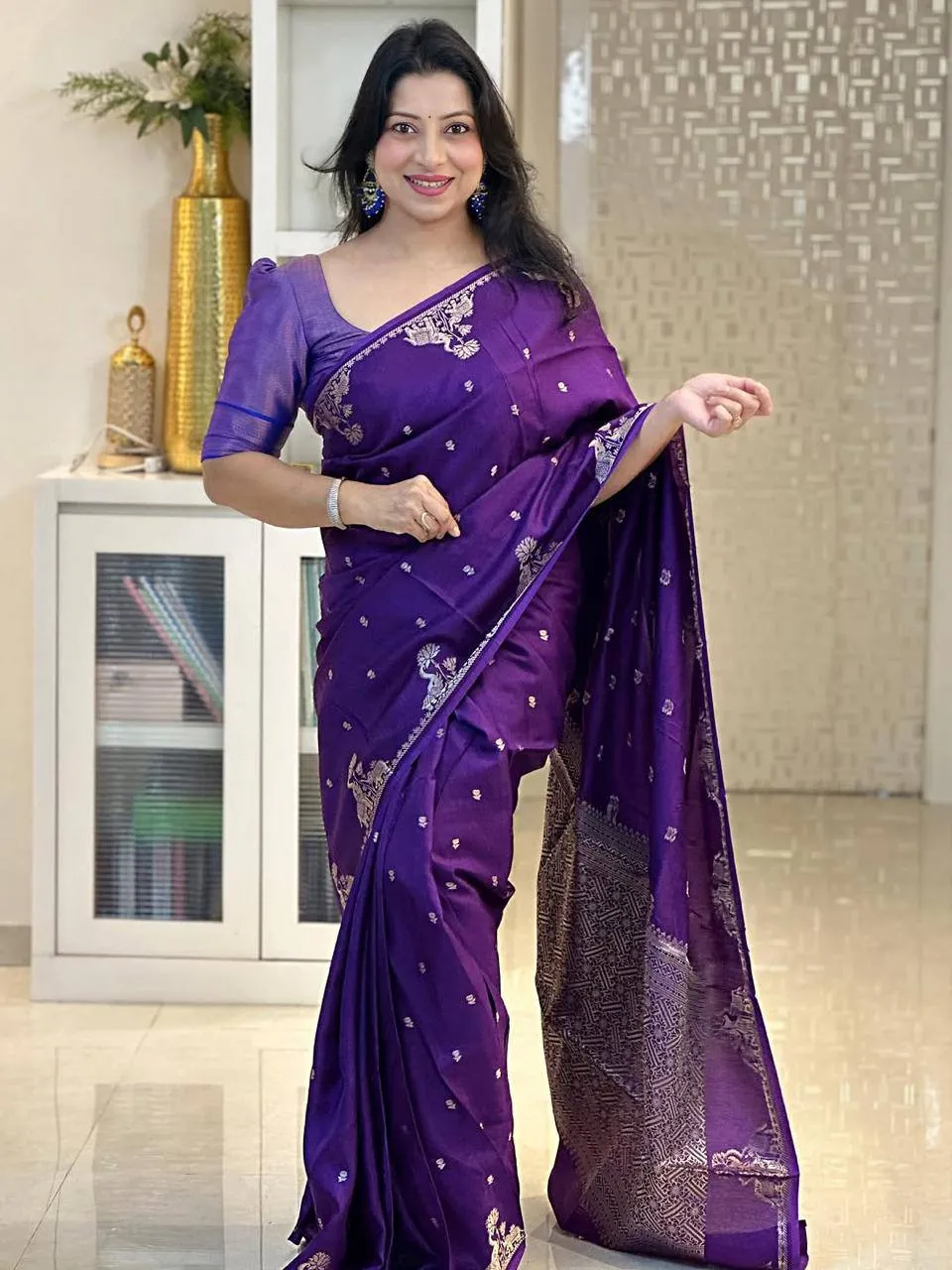 Rani 6085 Banarasi Silk Festival Zari Weaving Work Saree