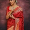Buy Rani 268 Lichi Silk Cloth Jacquard Red Wedding Saree 2026