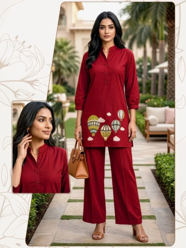 Stylish SS2016 Dabbu Cotton Trending Embroidery Office Wear Kurti Pant Set 2026