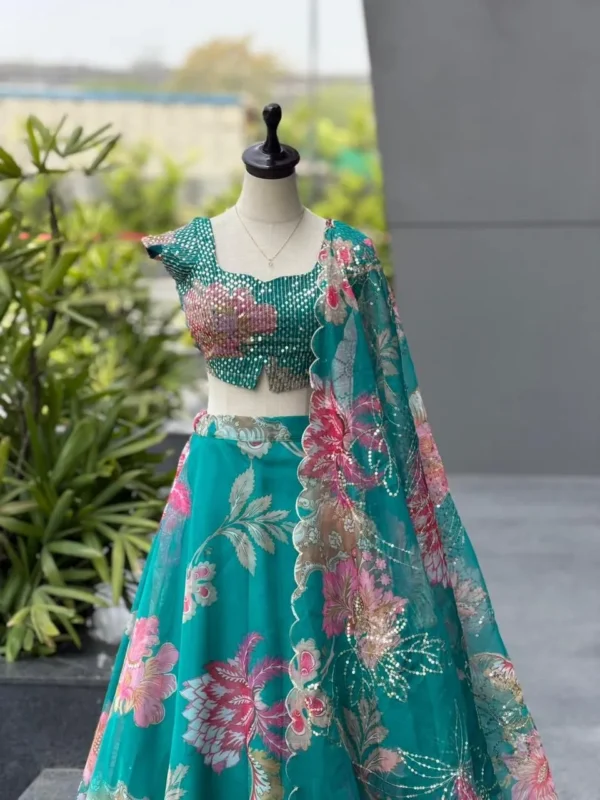 Beautiful SWT 1201 Organza Embroidery Sequence Work Lehenha Choli Wholesale Market in Surat 2026