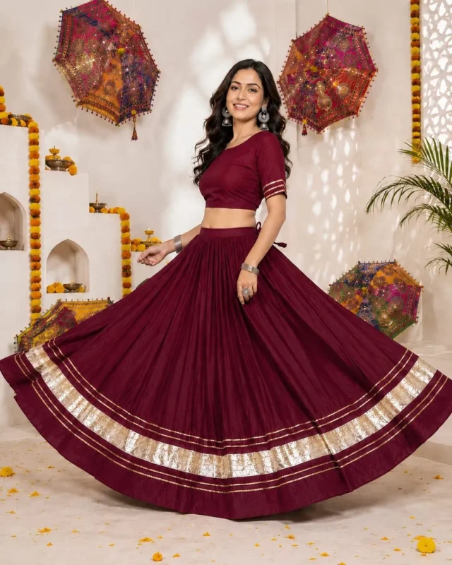 Buy ATQ Reyon Cotton Gota Patti Work Chaniya Choli Navratri Collection 2026