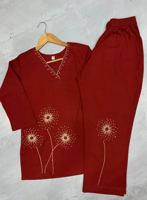 Latest Lila 160 Cotton Kantha Work Daily Wear Co Ord Set 2026