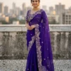 Latest Kusum 866 Fanton Fandy Satin Silk Sequence Embroidery Work Wedding Saree 2026