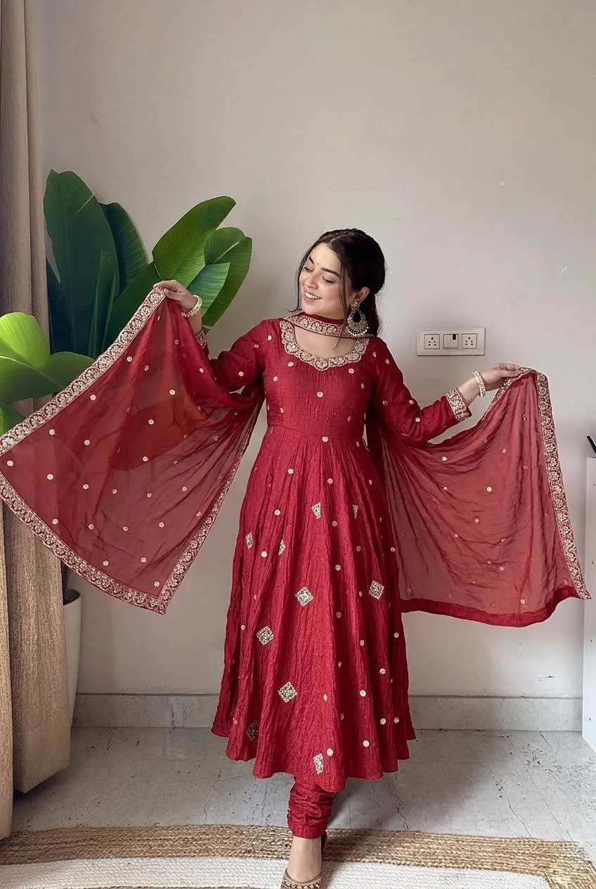 Stylish Sabina 5351 Crunchy Silk Sequence Embroidery Work Festival Gown 2026