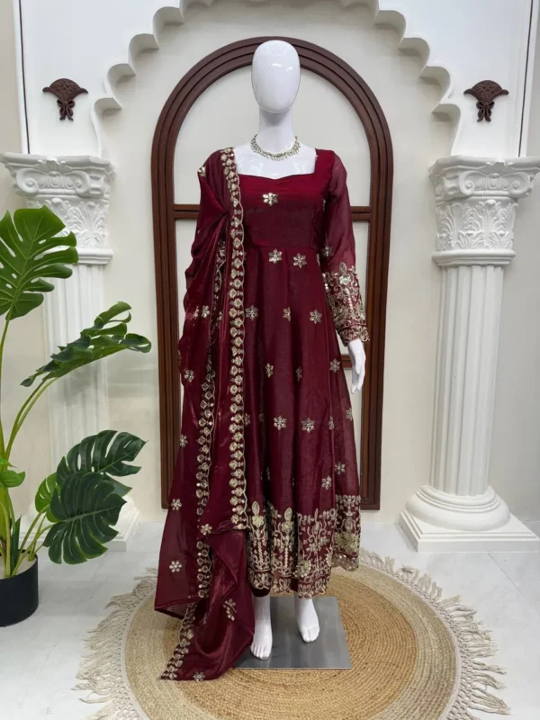 Buy Deepika 6034 Fendy Silk Thread Work Wedding Anarkali Gown 2026