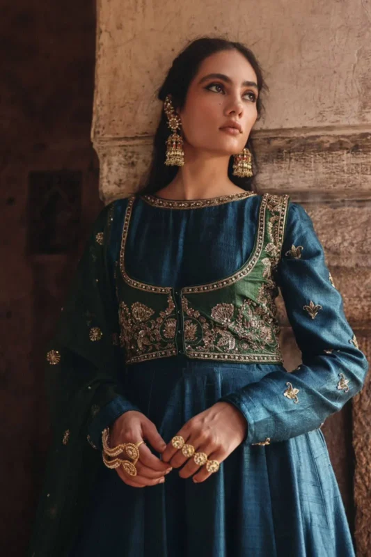 Buy C585 1479 Vichitra Silk Zari Work Party Wear Anarkali Gown Exporter Online 2026