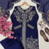 C585 1480 Rangoli Silk Thread Embroidery Work Wedding Wear Kurti Palazzo Set
