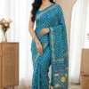 Latest WMS Silk Ajarakh Printed Mirror Work Saree Market in Surat 2026