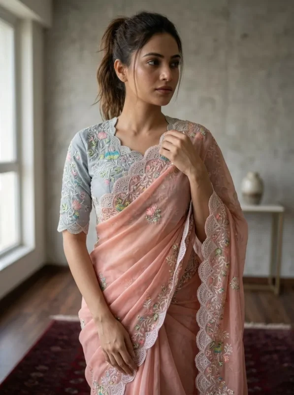Launching Kiara Radha Georgette Embroidery Festival Saree Market in India 2026