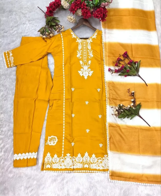 Launching Laxmy 2154 Roman Silk Yellow Readymade Dress Wholesale Online 2026
