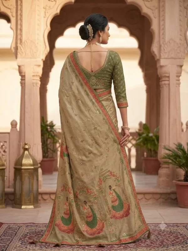 Beautiful Kusum 871 Panihari Simar Silk Printed Khatli Work Festival Saree 2026
