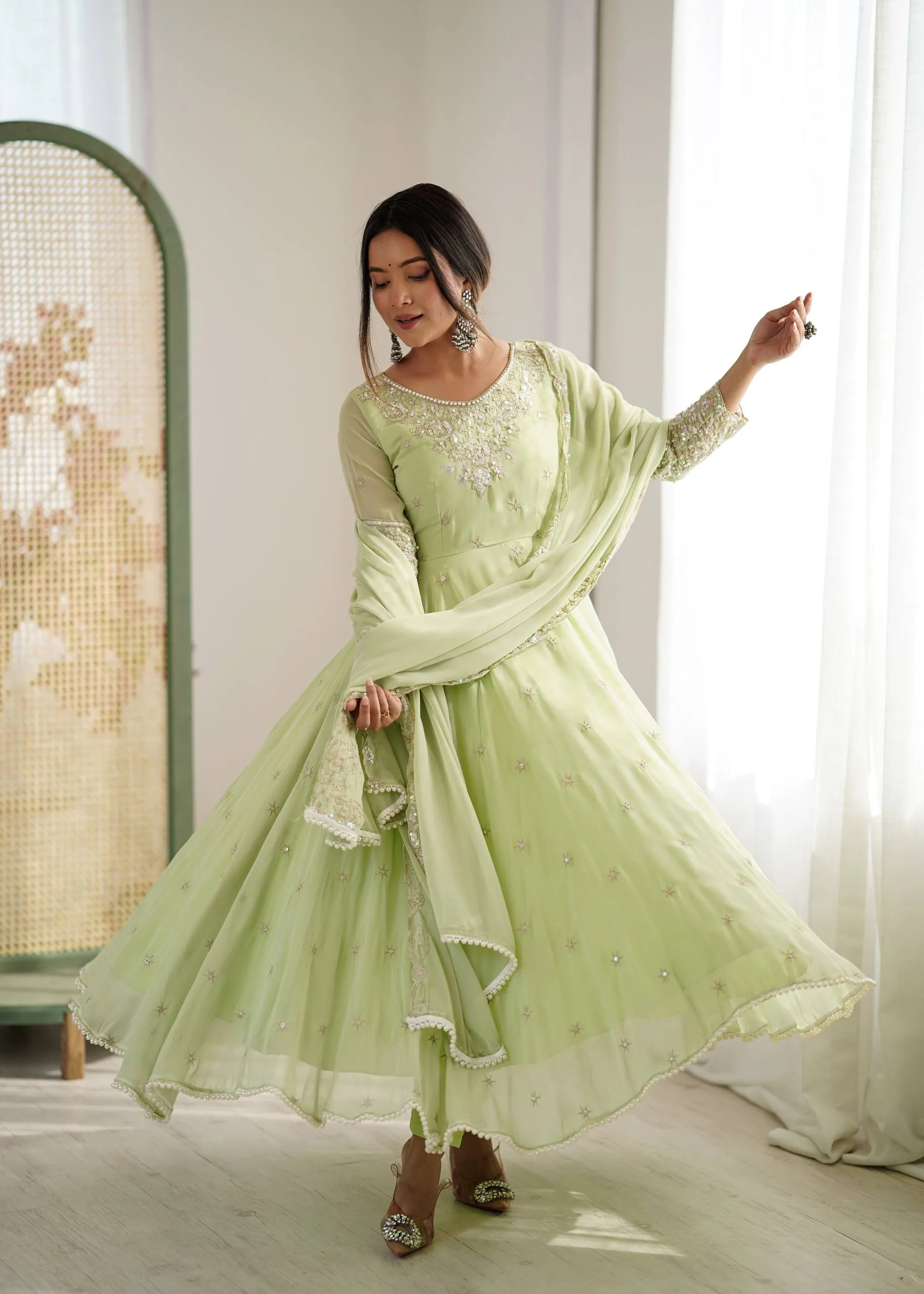 Beautiful Sabina 5012 Blooming Sequence Embroidery Anarkali Gown Bottom With Dupatta 2026