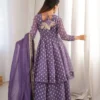 Beautiful Sabina 5022 Crunchy Silk Jacquard Butti Work Party Wear Top Sharara 2026
