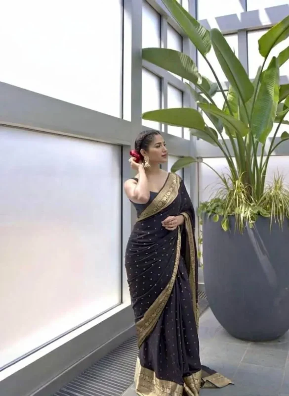 Latest Rani 300 Lichi Silk Cloth Jacquard Party Wear Saree 2026