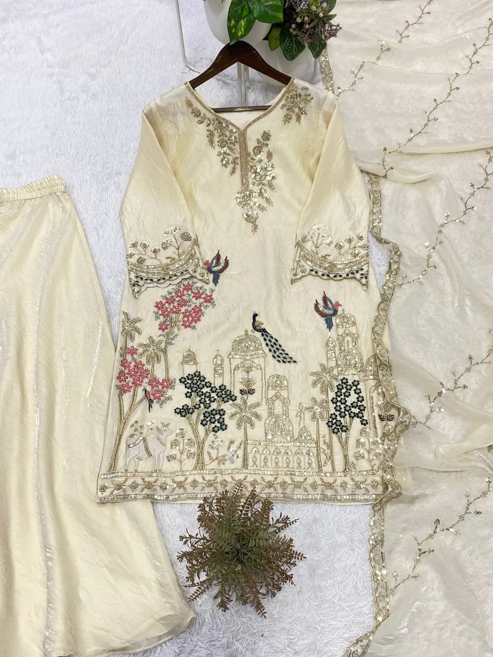 BV 475 Fendy Sequence Embroidery Party Wear Sharara Suit With Dupatta