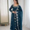 Stylish Sabina 5011 Crunchy Silk Sequence Embroidery Anarkali Gown Pant Dupatta 2026