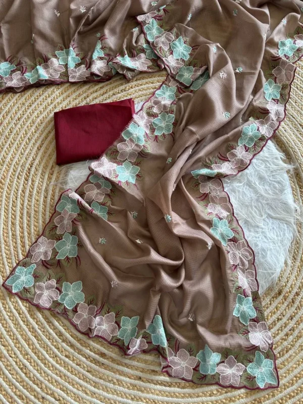 Buy MHV Sasha Doriya Embroidery Thread Work Saree Exporters in India 2026