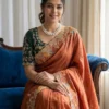 Kiara Morla Rangoli Silk Embroidery Orange Saree Collection
